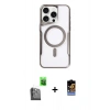 MARSİLYAN™- iPhone 16 Pro Max Kılıf Yadigar Klasik Özel Seri - Siyah Buffer Hayalet Cam Ekran Koruyucu + Raze Metal Kamera Lens - SH