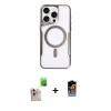MARSİLYAN™- iPhone 16 Pro Max Kılıf Yadigar Klasik Özel Seri - Siyah Buffer Hayalet Cam Ekran Koruyucu + Raze Metal Kamera Lens - NLGY