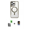 MARSİLYAN™- iPhone 16 Pro Max Kılıf Yadigar Klasik Özel Seri - Siyah Buffer Hayalet Cam Ekran Koruyucu + Raze Metal Kamera Lens - SH