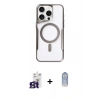 MARSİLYAN™- iPhone 16 Pro Max Kılıf Yadigar Klasik Özel Seri - Siyah Joko Magic 5D Cam + Titanyum Gri Bilvis Titan Kamera Lens