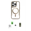MARSİLYAN™- iPhone 16 Pro Max Kılıf Yadigar Klasik Özel Seri - Siyah Joko Magic 5D Hayalet Cam + Raze Metal Kamera Lens - BZ