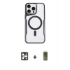 MARSİLYAN™- iPhone 16 Pro Max Kılıf Yadigar Klasik Özel Seri - Siyah Joko Magic 5D Hayalet Cam + PVD Metal Kamera Lens - GD