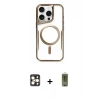MARSİLYAN™- iPhone 16 Pro Max Kılıf Yadigar Klasik Özel Seri - Siyah Joko Magic 5D Hayalet Cam + PVD Metal Kamera Lens - GD