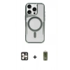 MARSİLYAN™- iPhone 16 Pro Max Kılıf Yadigar Klasik Özel Seri - Siyah Joko Magic 5D Hayalet Cam + PVD Metal Kamera Lens - GD