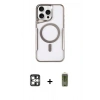 MARSİLYAN™- iPhone 16 Pro Max Kılıf Yadigar Klasik Özel Seri - Siyah Joko Magic 5D Hayalet Cam + PVD Metal Kamera Lens - GS