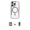 MARSİLYAN™- iPhone 16 Pro Max Kılıf Yadigar Klasik Özel Seri - Siyah Joko Magic 5D Hayalet Cam + PVD Metal Kamera Lens - GS