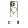 MARSİLYAN™- iPhone 16 Pro Max Kılıf Yadigar Klasik Özel Seri - Siyah Joko Magic 5D Hayalet Cam + PVD Metal Kamera Lens - GS