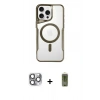 MARSİLYAN™- iPhone 16 Pro Max Kılıf Yadigar Klasik Özel Seri - Siyah Joko Magic 5D Hayalet Cam + Pers Alüminyum Kamera Lens - GI