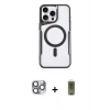 MARSİLYAN™- iPhone 16 Pro Max Kılıf Yadigar Klasik Özel Seri - Siyah Joko Magic 5D Hayalet Cam + Pers Alüminyum Kamera Lens - GI