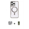 MARSİLYAN™- iPhone 16 Pro Max Kılıf Yadigar Klasik Özel Seri - Siyah Joko Magic 5D Hayalet Cam + Pers Alüminyum Kamera Lens - GI