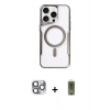 MARSİLYAN™- iPhone 16 Pro Max Kılıf Yadigar Klasik Özel Seri - Siyah Joko Magic 5D Hayalet Cam + Pers Alüminyum Kamera Lens - GI