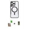 MARSİLYAN™- iPhone 16 Pro Max Kılıf Yadigar Klasik Özel Seri - Siyah Joko Magic 5D Hayalet Cam + Raze Metal Kamera Lens - CLTM