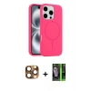 MARSİLYAN™- iPhone 16 Pro Max Kılıf Yankı Form Serisi - Şeffaf 360 Full Body Arka Koruyucu + Pers Alüminyum Kamera Lens - CLTM