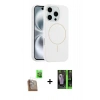 MARSİLYAN™- iPhone 16 Pro Max Kılıf Yankı Form Serisi - Şeffaf 360 Full Body Arka Koruyucu + Raze Metal Kamera Lens - CLTM