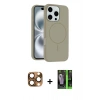 MARSİLYAN™- iPhone 16 Pro Max Kılıf Yankı Form Serisi - Şeffaf 360 Full Body Arka Koruyucu + Pers Alüminyum Kamera Lens - CLTM