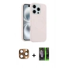 MARSİLYAN™- iPhone 16 Pro Max Kılıf Yankı Form Serisi - Şeffaf 360 Full Body Arka Koruyucu + Pers Alüminyum Kamera Lens - CLTM