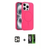 MARSİLYAN™- iPhone 16 Pro Max Kılıf Yankı Form Serisi - Şeffaf 360 Full Body Arka Koruyucu + Gold PVD Metal Kamera Lens