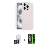 MARSİLYAN™- iPhone 16 Pro Max Kılıf Yankı Form Serisi - Şeffaf 360 Full Body Arka Koruyucu + Gümüş Bilvis Titan Kamera Lens