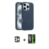 MARSİLYAN™- iPhone 16 Pro Max Kılıf Yankı Form Serisi - Şeffaf 360 Full Body Arka Koruyucu + PVD Metal Kamera Lens - GD