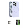 MARSİLYAN™- iPhone 16 Pro Max Kılıf Yankı Form Serisi - Şeffaf 360 Full Body Arka Koruyucu + PVD Metal Kamera Lens - GD
