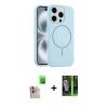 MARSİLYAN™- iPhone 16 Pro Max Kılıf Yankı Form Serisi - Şeffaf 360 Full Body Arka Koruyucu + Raze Metal Kamera Lens - NLGY