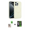 MARSİLYAN™- iPhone 16 Pro Max Kılıf Yankı Form Serisi - Şeffaf 360 Full Body Arka Koruyucu + Raze Metal Kamera Lens - NLGY