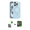 MARSİLYAN™- iPhone 16 Pro Max Kılıf Yankı Form Serisi - Şeffaf 360 Full Body Arka Koruyucu + Raze Metal Kamera Lens - SH