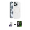 MARSİLYAN™- iPhone 16 Pro Max Kılıf Yankı Form Serisi - Şeffaf 360 Full Body Arka Koruyucu + Bilvis Titan Kamera Lens - TMGI