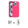 MARSİLYAN™- iPhone 16 Pro Max Kılıf Yankı Form Serisi - Şeffaf Pasifik Cam Ekran Koruyucu + Pers Alüminyum Kamera Lens - GS