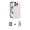 MARSİLYAN™- iPhone 16 Pro Max Kılıf Yankı Form Serisi - Şeffaf Pasifik Cam Ekran Koruyucu + PVD Metal Kamera Lens - GS