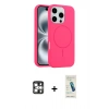MARSİLYAN™- iPhone 16 Pro Max Kılıf Yankı Form Serisi - Şeffaf Pasifik Cam Ekran Koruyucu + PVD Metal Kamera Lens - GS