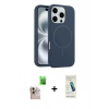 MARSİLYAN™- iPhone 16 Pro Max Kılıf Yankı Form Serisi - Şeffaf Pasifik Cam Ekran Koruyucu + Raze Metal Kamera Lens - NLGY
