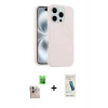 MARSİLYAN™- iPhone 16 Pro Max Kılıf Yankı Form Serisi - Şeffaf Pasifik Cam Ekran Koruyucu + Raze Metal Kamera Lens - NLGY