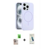 MARSİLYAN™- iPhone 16 Pro Max Kılıf Yankı Form Serisi - Şeffaf Pasifik Cam Ekran Koruyucu + Raze Metal Kamera Lens - NLGY