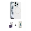 MARSİLYAN™- iPhone 16 Pro Max Kılıf Yankı Form Serisi - Şeffaf Pasifik Cam Ekran Koruyucu + Bilvis Titan Kamera Lens - SH