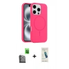MARSİLYAN™- iPhone 16 Pro Max Kılıf Yankı Form Serisi - Şeffaf Pasifik Cam Ekran Koruyucu + Siyah Raze Metal Kamera Lens