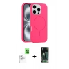 MARSİLYAN™- iPhone 16 Pro Max Kılıf Yankı Form Serisi - Siyah 360 Mat Full Body Arka Koruyucu + Beyaz Raze Metal Kamera Lens