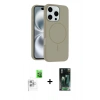 MARSİLYAN™- iPhone 16 Pro Max Kılıf Yankı Form Serisi - Siyah 360 Mat Full Body Arka Koruyucu + Beyaz Raze Metal Kamera Lens
