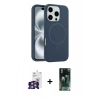 MARSİLYAN™- iPhone 16 Pro Max Kılıf Yankı Form Serisi - Siyah 360 Mat Full Body Arka Koruyucu + Bilvis Titan Kamera Lens - GS