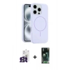 MARSİLYAN™- iPhone 16 Pro Max Kılıf Yankı Form Serisi - Siyah 360 Mat Full Body Arka Koruyucu + Bilvis Titan Kamera Lens - GS