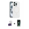 MARSİLYAN™- iPhone 16 Pro Max Kılıf Yankı Form Serisi - Siyah 360 Mat Full Body Arka Koruyucu + Bilvis Titan Kamera Lens - SH