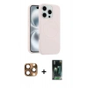 MARSİLYAN™- iPhone 16 Pro Max Kılıf Yankı Form Serisi - Siyah 360 Mat Full Body Arka Koruyucu + Pers Alüminyum Kamera Lens - CLTM