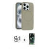 MARSİLYAN™- iPhone 16 Pro Max Kılıf Yankı Form Serisi - Siyah 360 Mat Full Body Arka Koruyucu + Pers Alüminyum Kamera Lens - GS