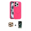 MARSİLYAN™- iPhone 16 Pro Max Kılıf Yankı Form Serisi - Siyah 360 Mat Full Body Arka Koruyucu + Pers Alüminyum Kamera Lens - CLTM