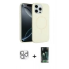MARSİLYAN™- iPhone 16 Pro Max Kılıf Yankı Form Serisi - Siyah 360 Mat Full Body Arka Koruyucu + Pers Alüminyum Kamera Lens - GS