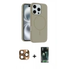 MARSİLYAN™- iPhone 16 Pro Max Kılıf Yankı Form Serisi - Siyah 360 Mat Full Body Arka Koruyucu + Pers Alüminyum Kamera Lens - CLTM