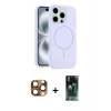 MARSİLYAN™- iPhone 16 Pro Max Kılıf Yankı Form Serisi - Siyah 360 Mat Full Body Arka Koruyucu + Pers Alüminyum Kamera Lens - CLTM