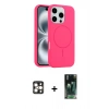 MARSİLYAN™- iPhone 16 Pro Max Kılıf Yankı Form Serisi - Siyah 360 Mat Full Body Arka Koruyucu + PVD Metal Kamera Lens - GD