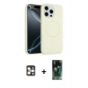 MARSİLYAN™- iPhone 16 Pro Max Kılıf Yankı Form Serisi - Siyah 360 Mat Full Body Arka Koruyucu + PVD Metal Kamera Lens - GD