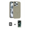 MARSİLYAN™- iPhone 16 Pro Max Kılıf Yankı Form Serisi - Siyah 360 Mat Full Body Arka Koruyucu + PVD Metal Kamera Lens - SH